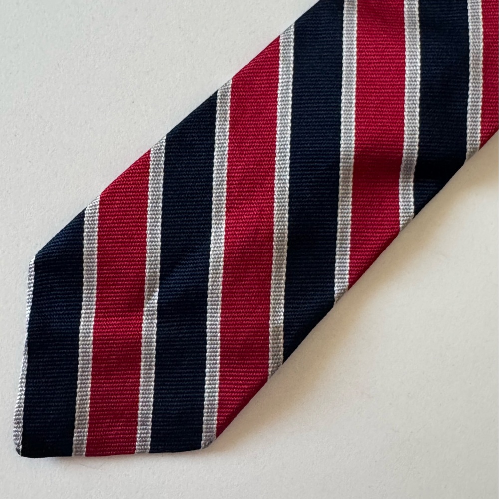Vintage Red and Black Silk Striped Tie